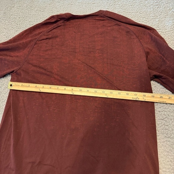 Lululemon Men Disrupted Grid Date Brown Metal Vent Tech Short Sleeve Shirt 2.0 M - Picture 6 of 9